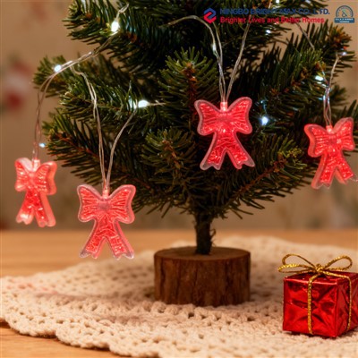 ไฟคริสต์มาสขนาดเล็กสีแดงและสีขาว